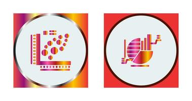 Plot and Pie Chart Icon vector