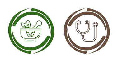 Ayurvedic and Stethoscope Icon vector