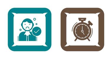 Rejected and Alarm Clock Icon vector