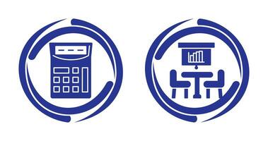 Calculator and meeting Icon vector