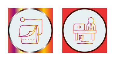 Tissue Roll and Worker Icon vector