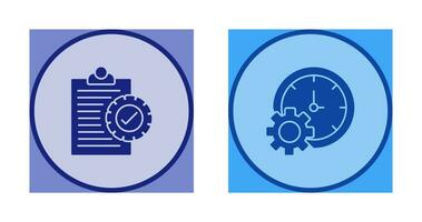 Check List and Time Setting Icon vector