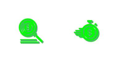 Search and Timer Icon vector