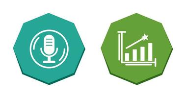 Microphone and Line Bars Icon vector