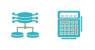 Structured Data and Calculator Icon vector