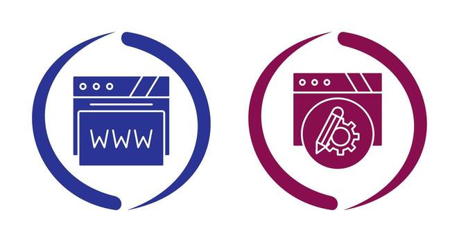 Setting and Web Browser Icon vector