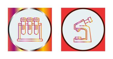 Test Tube and Microscope Icon vector