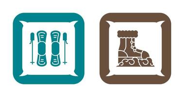 Skills and Snow Boots Icon vector
