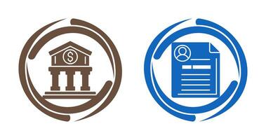 Bank and Contract Icon vector