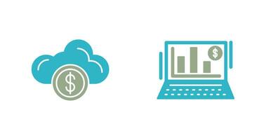 Cloud Computing and Bar Chart Icon vector