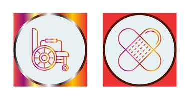 Wheelchair and Bandage Icon vector