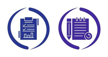 Report List and Rechecked Notes Icon vector