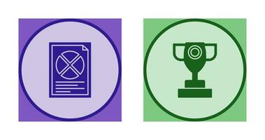 Pie Chart and Trophy Icon vector