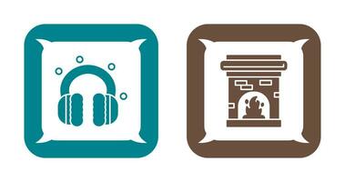 Earmuff and Fireplace Icon vector