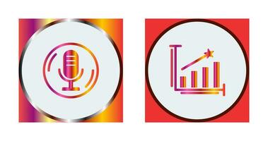 Microphone and Line Bars Icon vector