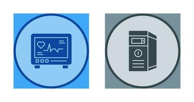 Cardiogram and Cpu Icon vector