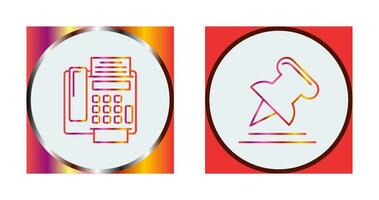Fax Machine and Pin Icon vector
