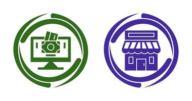 Payment Option and Retail Place Icon vector