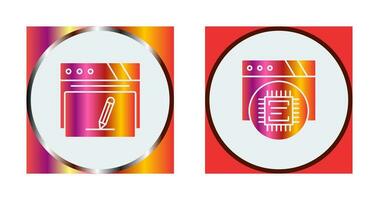 Edit and Cpu Icon Icon vector