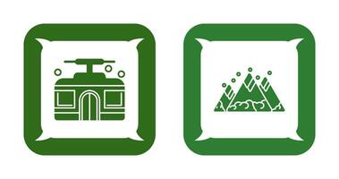 Mountain and Cable Car Icon vector