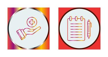 Care and Notepad Icon vector