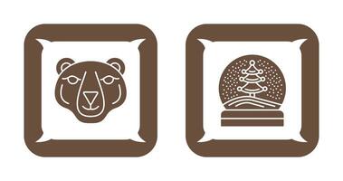 Polar Bear and Snow Globe Icon vector