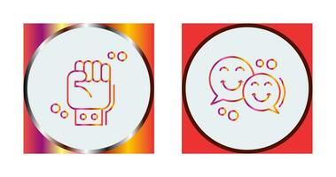 Fist and Chatting Icon vector