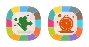 Puzzle and Stop Watch Icon vector