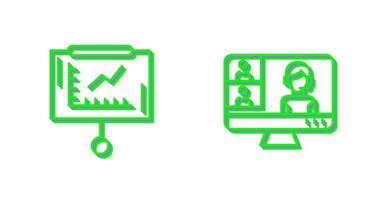 Line Graph and Conference video Call Icon vector
