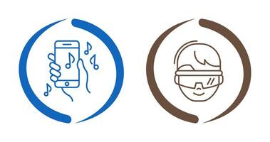 Smartphone and virtual Reality Glasses Icon vector