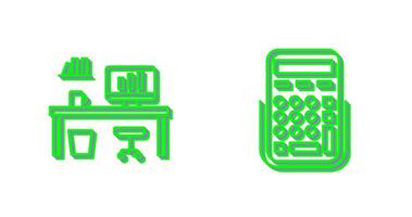 Office Desk and Calculator Icon vector