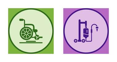 Wheel Chair and Intravenous Icon vector