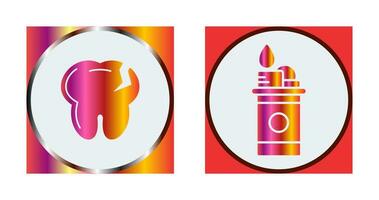 Tooth and Lighter Icon vector