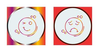 Wink and Sad Icon vector