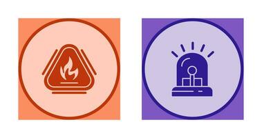 Caution Fire and Siren Icon vector