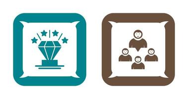 Diamond and Group Icon vector