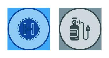 Helipad and Oxygen Icon vector