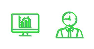 Chart and Time is Money Icon vector