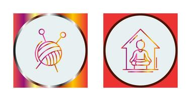 Knitting and Yoga At home Icon vector