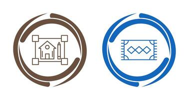 blueprint and rug Icon vector