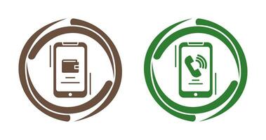 E wallet and Incoming Call Icon vector