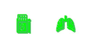 Match Box and Lungs Icon vector