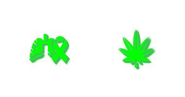 cáncer y hierba icono vector