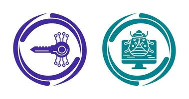 Key Code and Malware Icon vector