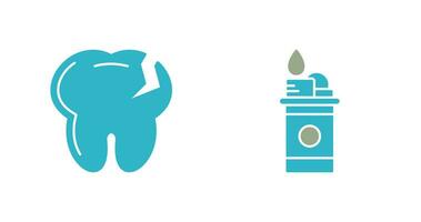 Tooth and Lighter Icon vector