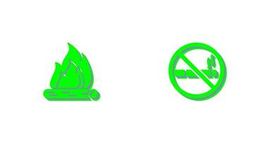 Fire and Quit Smoking Icon vector