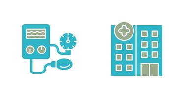 Arterial Pressure and Hospital Icon vector