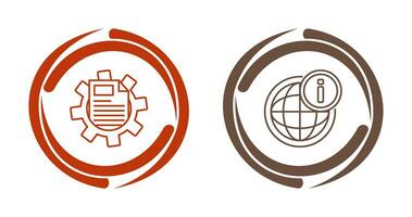 cogwheel and world Icon vector