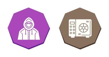 Safe Box and  Hacker Icon vector