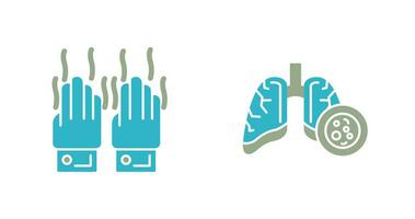 Smelly Hands and Lung Cancer Icon vector